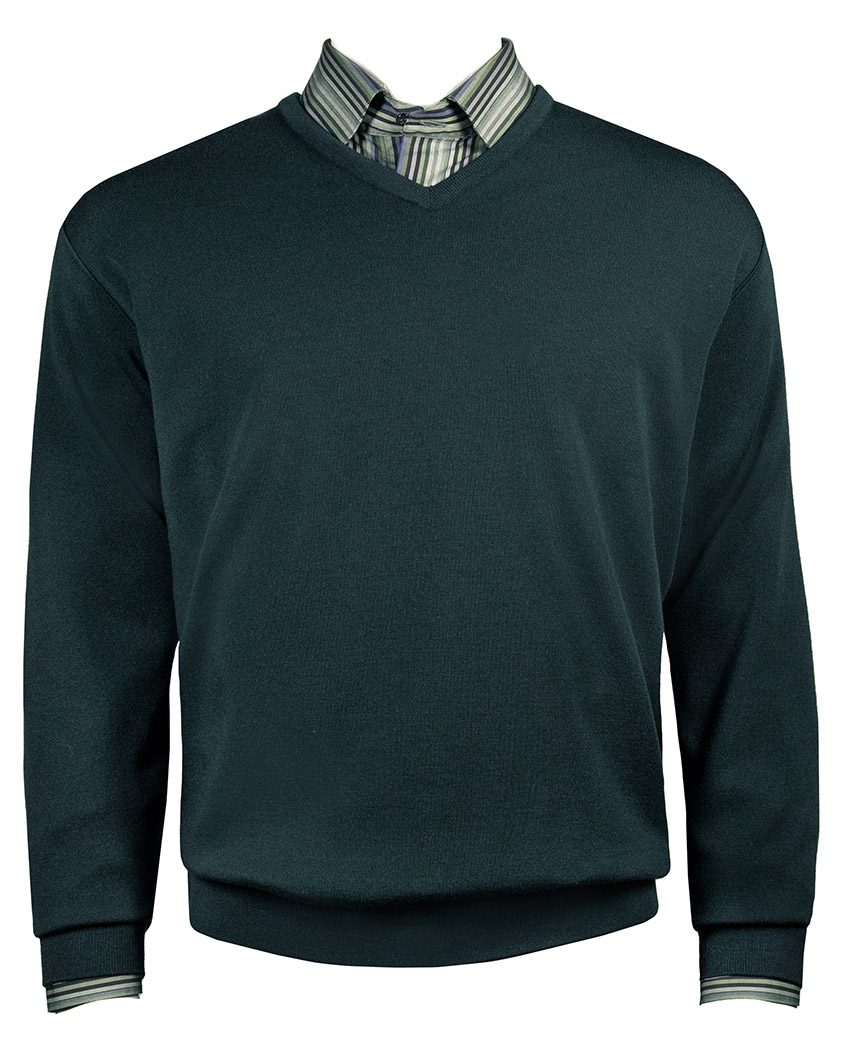 All Wool V-neck Sweater - Men's Luxury Sweaters