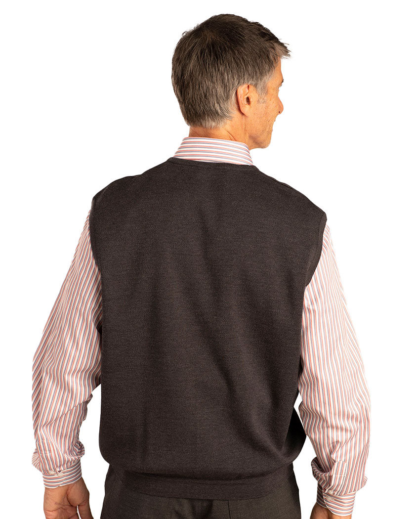 Classic Merino Wool Pullover Vest in White by St. Croix - Hansen's Clothing